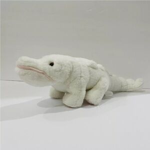 JLI White Alligator Crocodile Black Eyes Plush 16” Stuffed Animal Toy